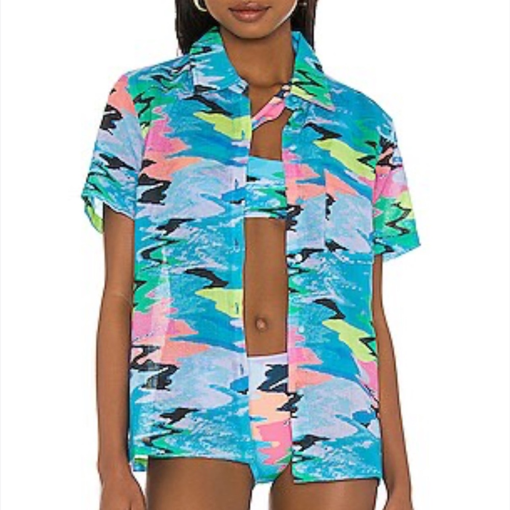 SOLID & STRIPED Multicolor Abstract Shirt and Shorts Set